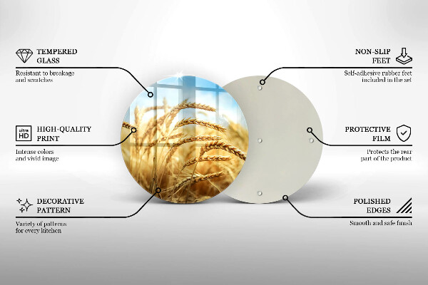 De vidrio templado Espigas de cereales en el campo