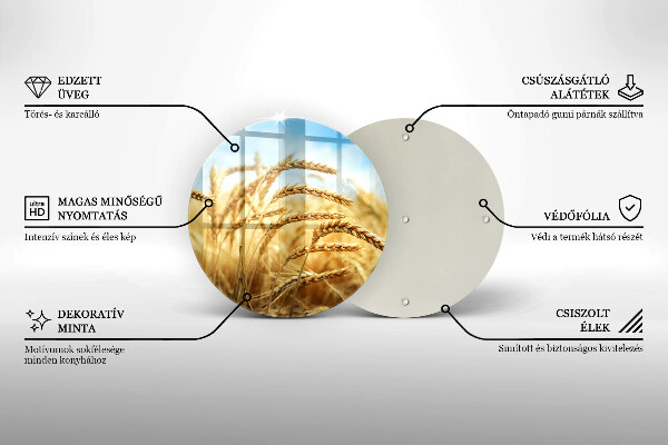 De vidrio templado Espigas de cereales en el campo
