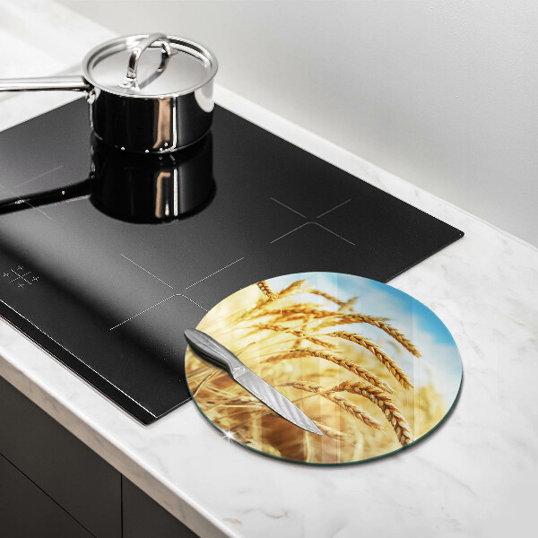 De vidrio templado Espigas de cereales en el campo