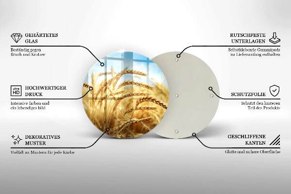 De vidrio templado Espigas de cereales en el campo