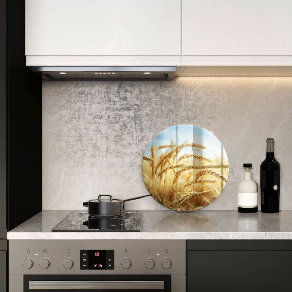 De vidrio templado Espigas de cereales en el campo