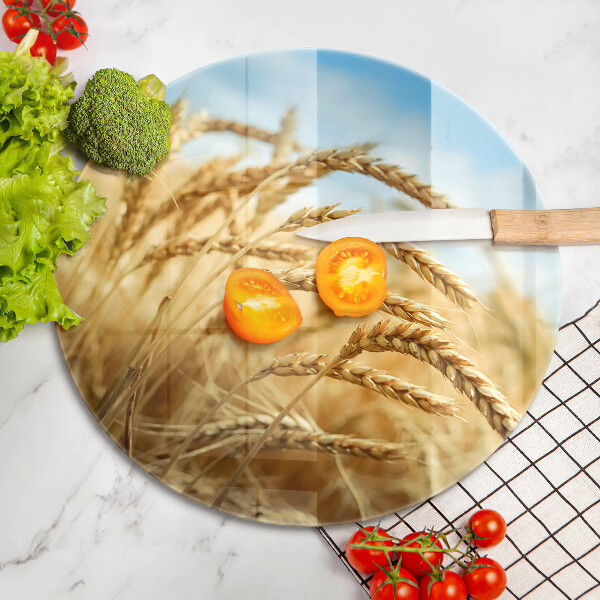 De vidrio templado Espigas de cereales en el campo