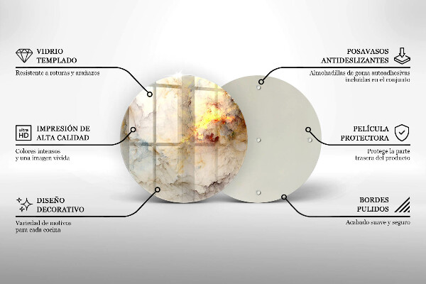 De vidrio templado Textura de mármol con oro