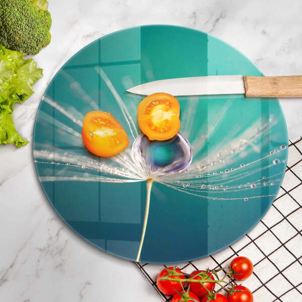 De vidrio templado Rocío sobre un diente de león