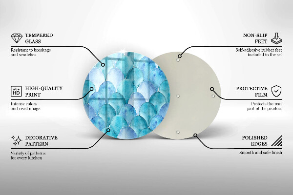 De vidrio templado Escamas de acuarela