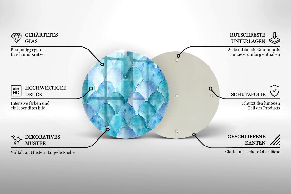 De vidrio templado Escamas de acuarela