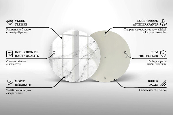 De vidrio templado Textura de mármol elegante
