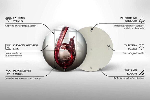 De vidrio templado Copa y vino tinto