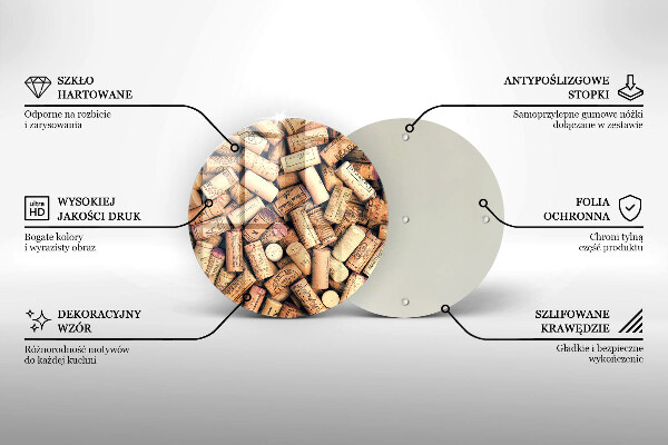 De vidrio templado Patrón sin fisuras de corchos de vino