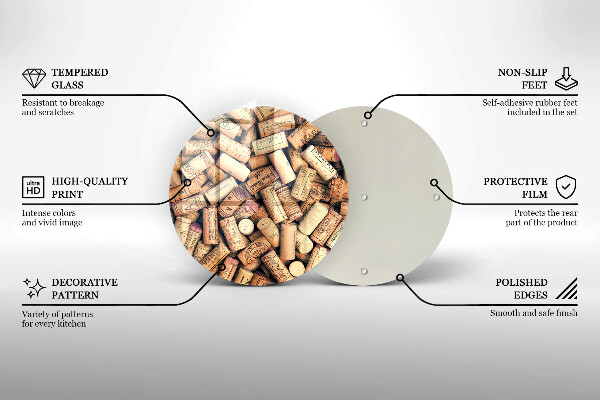 De vidrio templado Patrón sin fisuras de corchos de vino