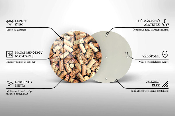 De vidrio templado Patrón sin fisuras de corchos de vino