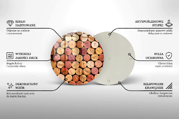 De vidrio templado Patrón de corchos de vino