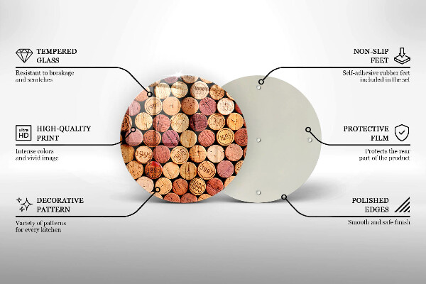 De vidrio templado Patrón de corchos de vino