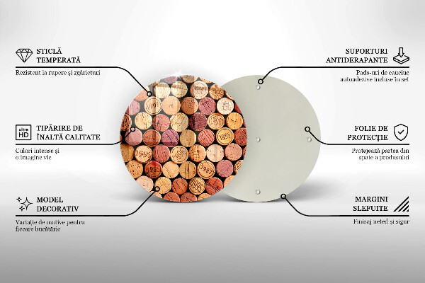 De vidrio templado Patrón de corchos de vino