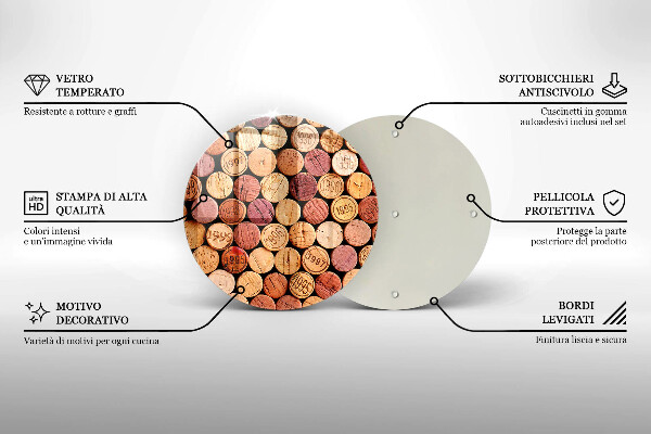 De vidrio templado Patrón de corchos de vino
