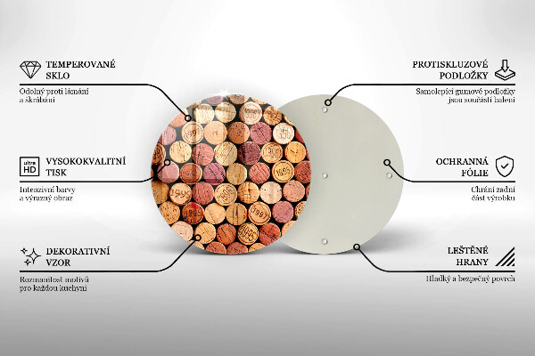 De vidrio templado Patrón de corchos de vino