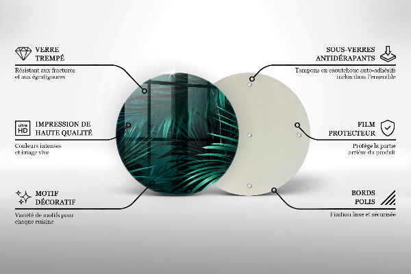 De vidrio templado Hojas de la selva salvaje