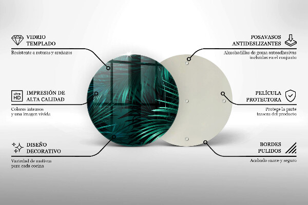 De vidrio templado Hojas de la selva salvaje