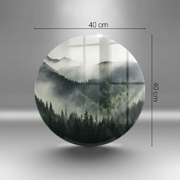 De vidrio templado Paisaje de bosque y niebla