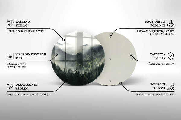 De vidrio templado Paisaje de bosque y niebla