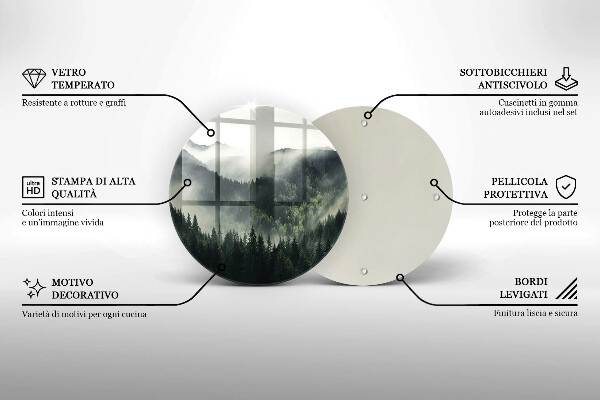 De vidrio templado Paisaje de bosque y niebla