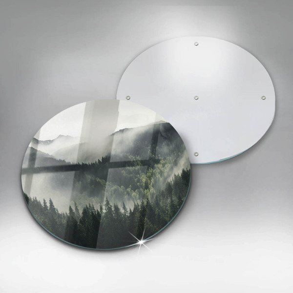 De vidrio templado Paisaje de bosque y niebla