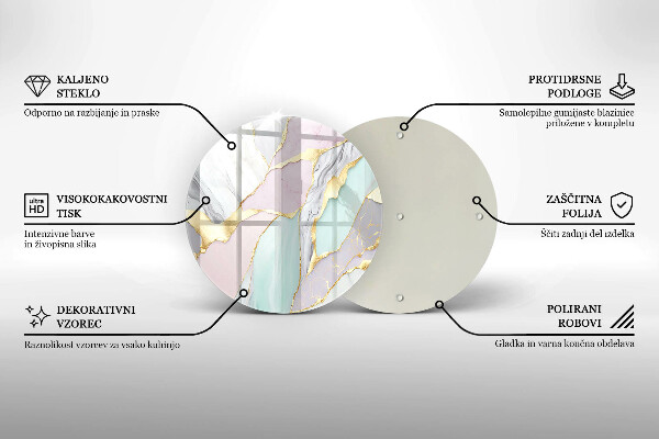 De vidrio templado Mármol pastel