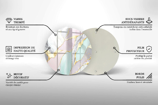 De vidrio templado Mármol pastel