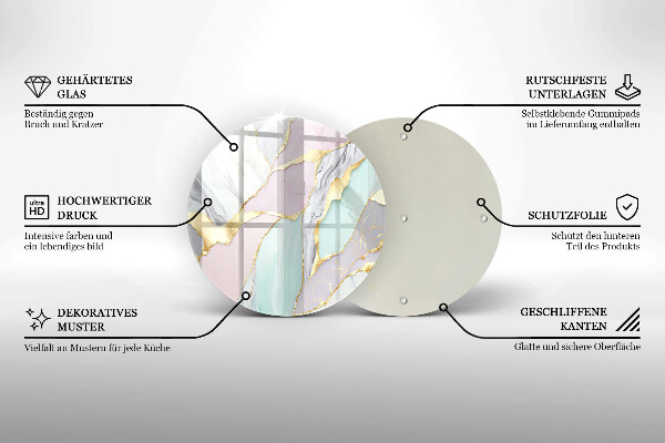 De vidrio templado Mármol pastel