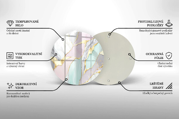 De vidrio templado Mármol pastel