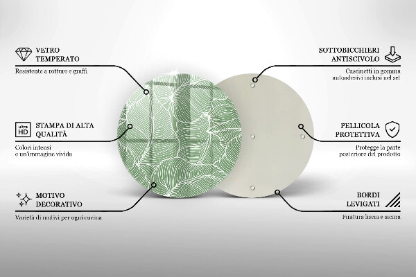 De vidrio templado Hojas lineales