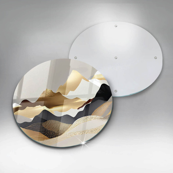 De vidrio templado Montañas doradas abstractas