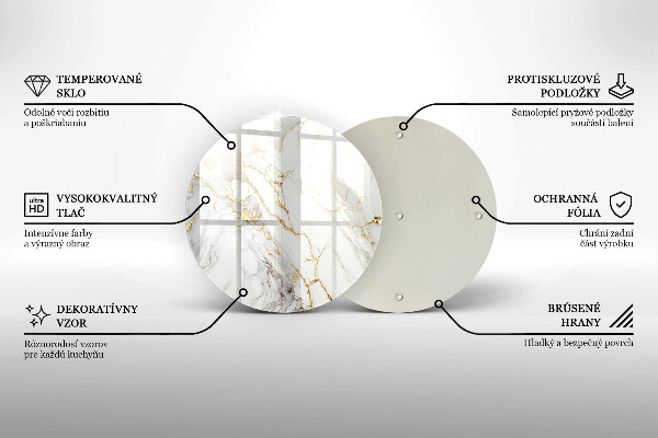 De vidrio templado Mármol claro con oro