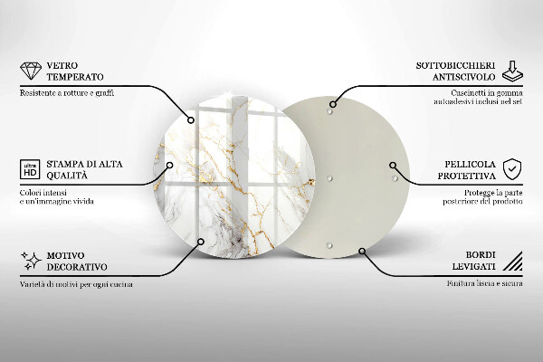 De vidrio templado Mármol claro con oro