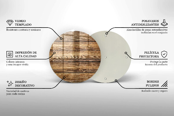 De vidrio templado Tableros de textura de madera