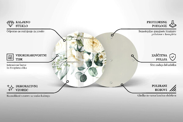 De vidrio templado Flores de acuarela