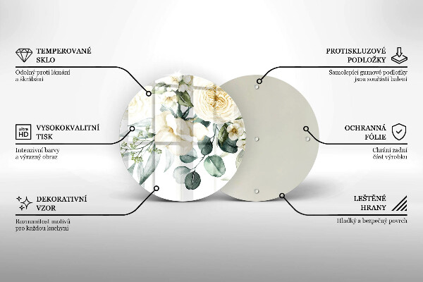 De vidrio templado Flores de acuarela