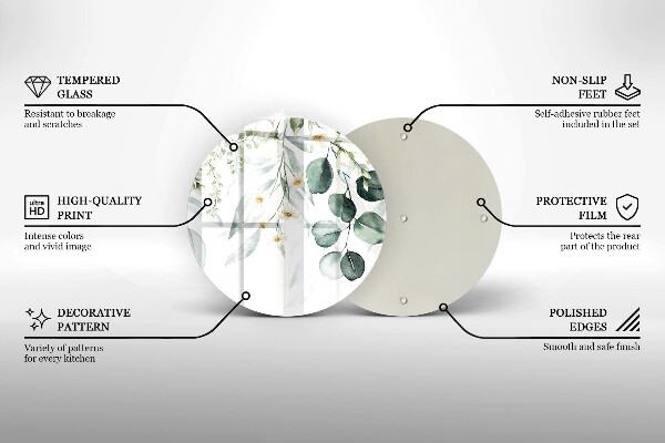De vidrio templado Plantas de acuarela
