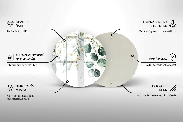 De vidrio templado Plantas de acuarela