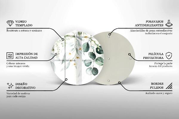 De vidrio templado Plantas de acuarela