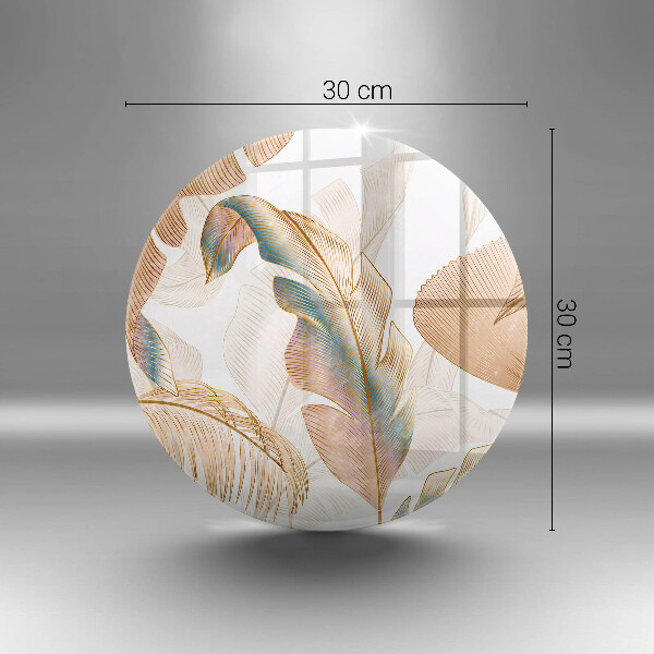 De vidrio templado Plumas y hojas boho