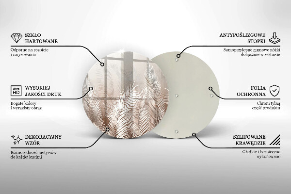 De vidrio templado Hojas de vegetación boho