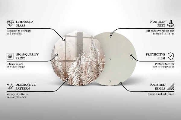 De vidrio templado Hojas de vegetación boho