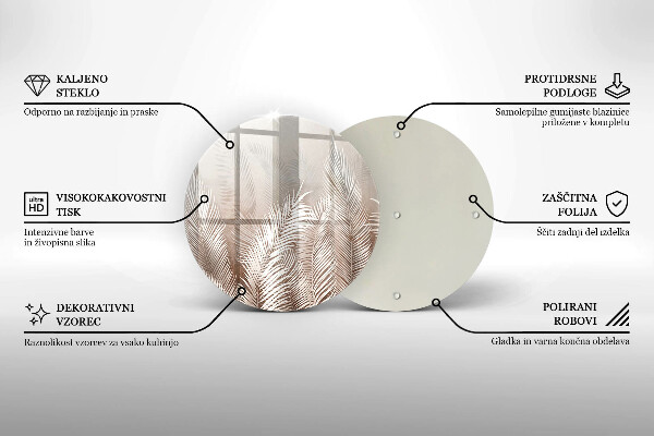 De vidrio templado Hojas de vegetación boho