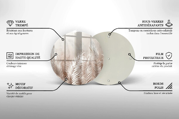 De vidrio templado Hojas de vegetación boho