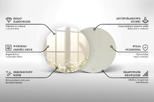 De vidrio templado Flores boho de yeso