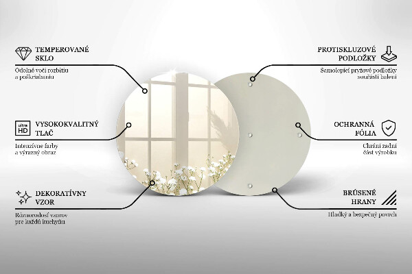 De vidrio templado Flores boho de yeso