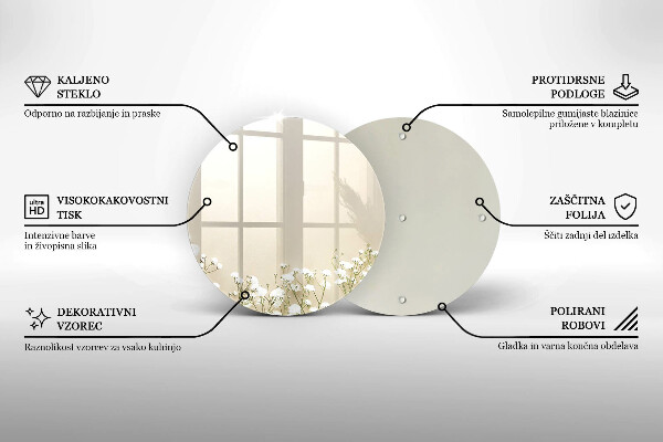 De vidrio templado Flores boho de yeso