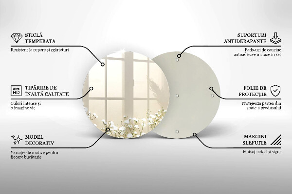 De vidrio templado Flores boho de yeso