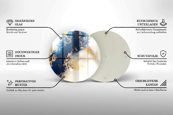 De vidrio templado Abstracción con azul